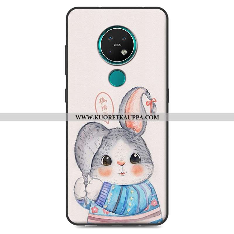 Kuori Nokia 7.2, Kuoret Nokia 7.2, Kotelo Nokia 7.2 Suojaus Pesty Suede Sarjakuva Harmaa