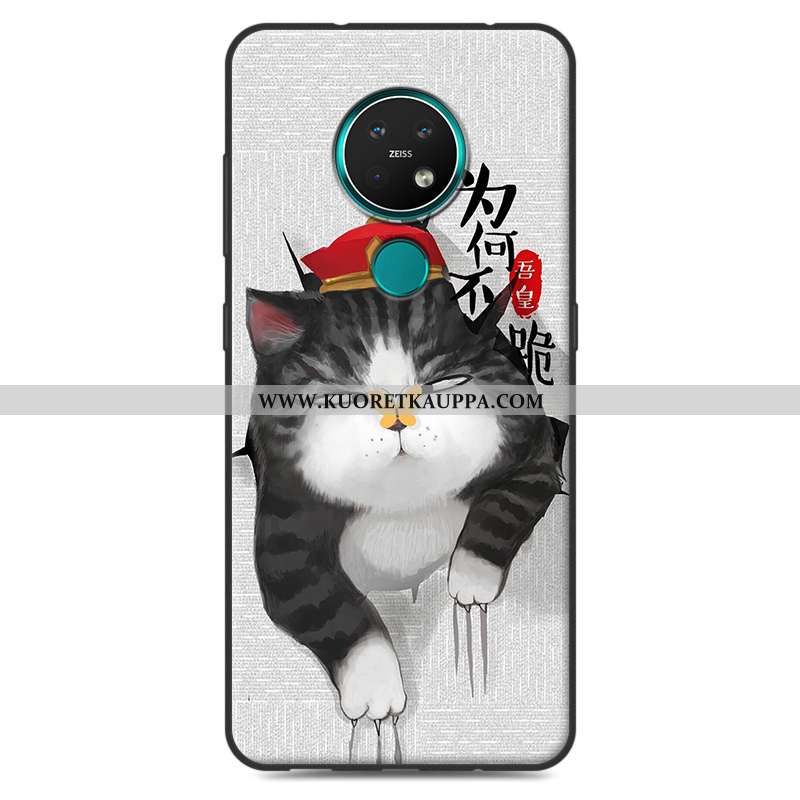 Kuori Nokia 7.2, Kuoret Nokia 7.2, Kotelo Nokia 7.2 Suojaus Pesty Suede Sarjakuva Harmaa