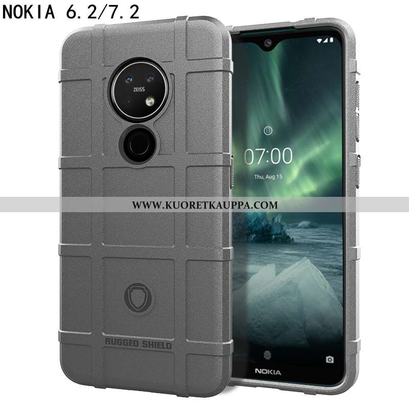 Kuori Nokia 7.2, Kuoret Nokia 7.2, Kotelo Nokia 7.2 Suuntaus Pehmeä Neste Harmaa Kolme Puolustusta M