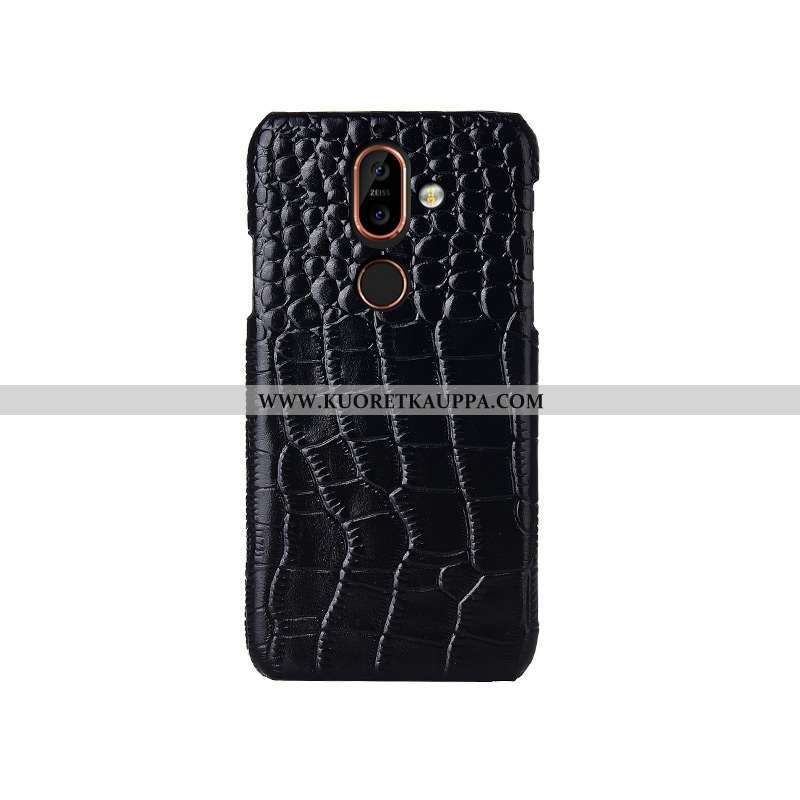 Kuori Nokia 7 Plus, Kuoret Nokia 7 Plus, Kotelo Nokia 7 Plus Aito Nahka Kukkakuvio Suojaus Murtumato