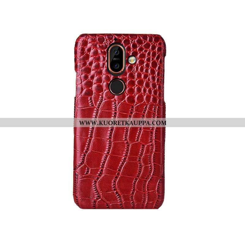 Kuori Nokia 7 Plus, Kuoret Nokia 7 Plus, Kotelo Nokia 7 Plus Aito Nahka Kukkakuvio Suojaus Murtumato