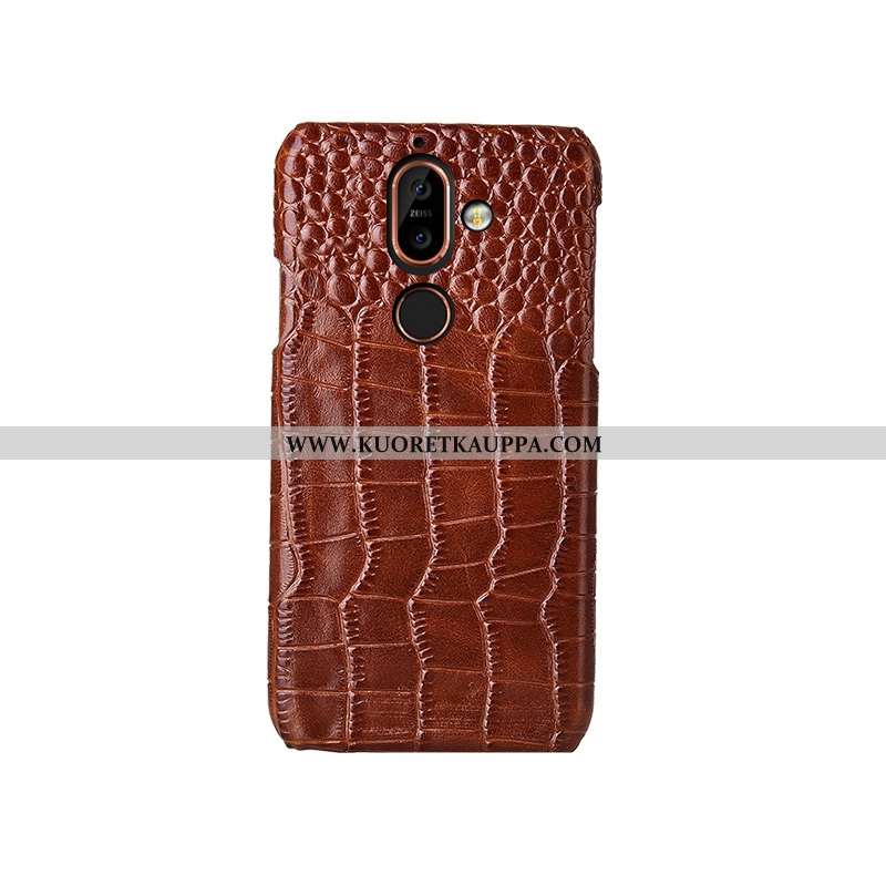 Kuori Nokia 7 Plus, Kuoret Nokia 7 Plus, Kotelo Nokia 7 Plus Aito Nahka Kukkakuvio Suojaus Murtumato