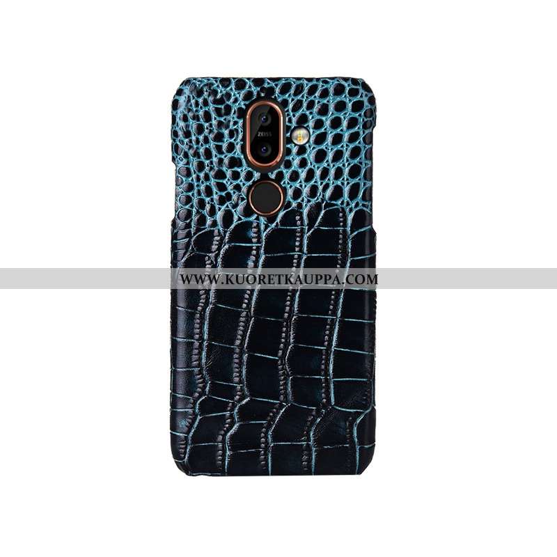 Kuori Nokia 7 Plus, Kuoret Nokia 7 Plus, Kotelo Nokia 7 Plus Aito Nahka Kukkakuvio Suojaus Murtumato