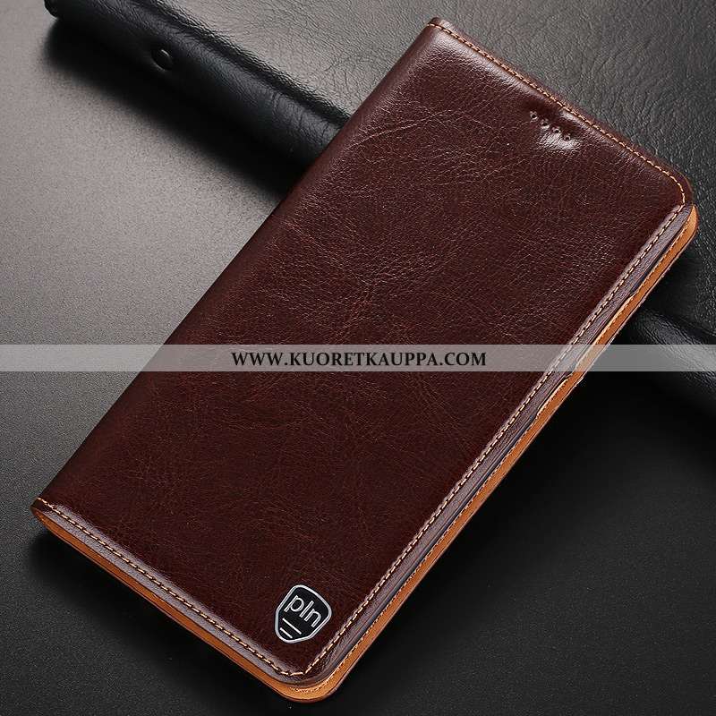 Kuori Nokia 7 Plus, Kuoret Nokia 7 Plus, Kotelo Nokia 7 Plus Kukkakuvio Suojaus Nahkakuori Ruskea