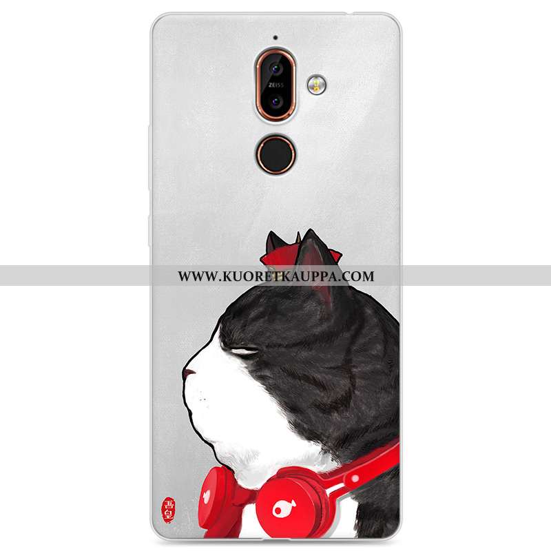 Kuori Nokia 7 Plus, Kuoret Nokia 7 Plus, Kotelo Nokia 7 Plus Luova Silikoni Rakastunut Suojaus Kelta