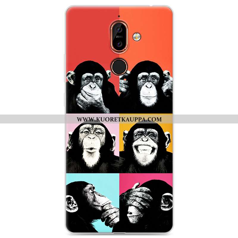 Kuori Nokia 7 Plus, Kuoret Nokia 7 Plus, Kotelo Nokia 7 Plus Luova Silikoni Rakastunut Suojaus Kelta