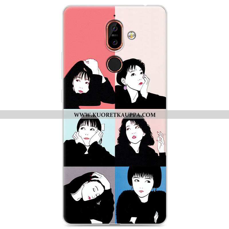 Kuori Nokia 7 Plus, Kuoret Nokia 7 Plus, Kotelo Nokia 7 Plus Luova Silikoni Rakastunut Suojaus Kelta