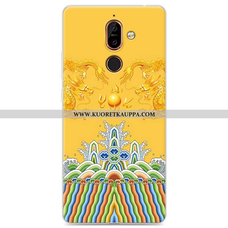 Kuori Nokia 7 Plus, Kuoret Nokia 7 Plus, Kotelo Nokia 7 Plus Luova Silikoni Rakastunut Suojaus Kelta
