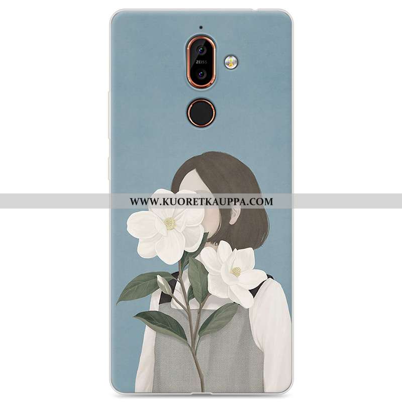 Kuori Nokia 7 Plus, Kuoret Nokia 7 Plus, Kotelo Nokia 7 Plus Pehmeä Neste Suojaus Sininen