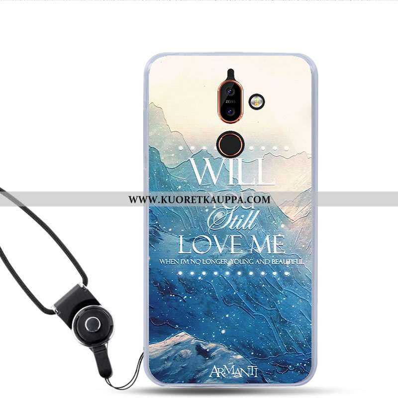 Kuori Nokia 7 Plus, Kuoret Nokia 7 Plus, Kotelo Nokia 7 Plus Pehmeä Neste Suojaus Väriset Sininen