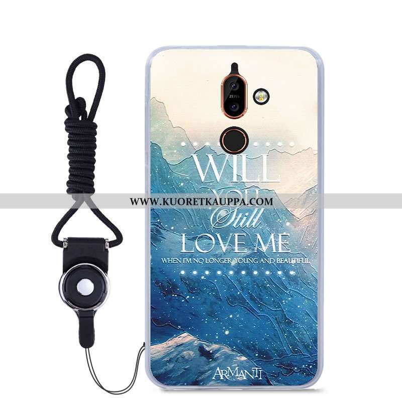 Kuori Nokia 7 Plus, Kuoret Nokia 7 Plus, Kotelo Nokia 7 Plus Pehmeä Neste Suojaus Väriset Sininen