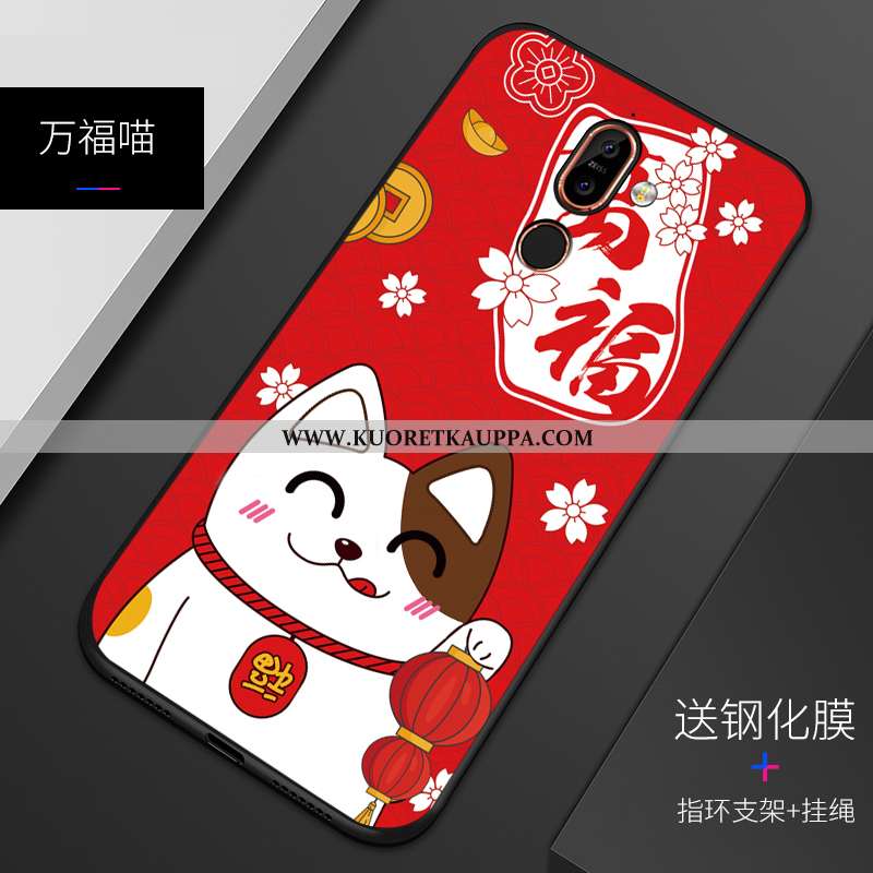 Kuori Nokia 7 Plus, Kuoret Nokia 7 Plus, Kotelo Nokia 7 Plus Persoonallisuus Kohokuviointi Pehmeä Ne