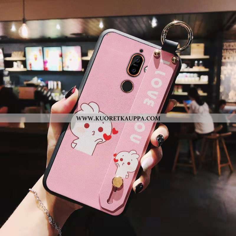 Kuori Nokia 7 Plus, Kuoret Nokia 7 Plus, Kotelo Nokia 7 Plus Silikoni Sarjakuva All Inclusive Punain