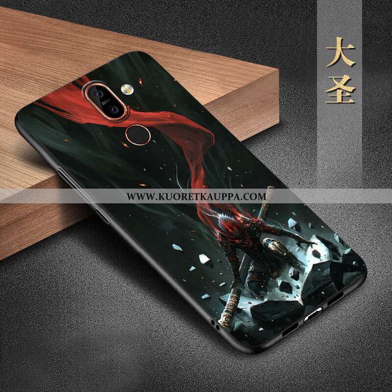 Kuori Nokia 7 Plus, Kuoret Nokia 7 Plus, Kotelo Nokia 7 Plus Silikoni Suojaus Musta All Inclusive Mu