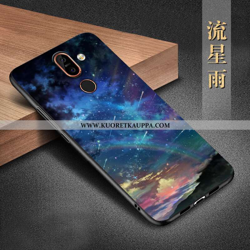 Kuori Nokia 7 Plus, Kuoret Nokia 7 Plus, Kotelo Nokia 7 Plus Silikoni Suojaus Musta All Inclusive Mu