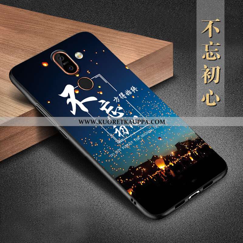 Kuori Nokia 7 Plus, Kuoret Nokia 7 Plus, Kotelo Nokia 7 Plus Silikoni Suojaus Musta All Inclusive Mu