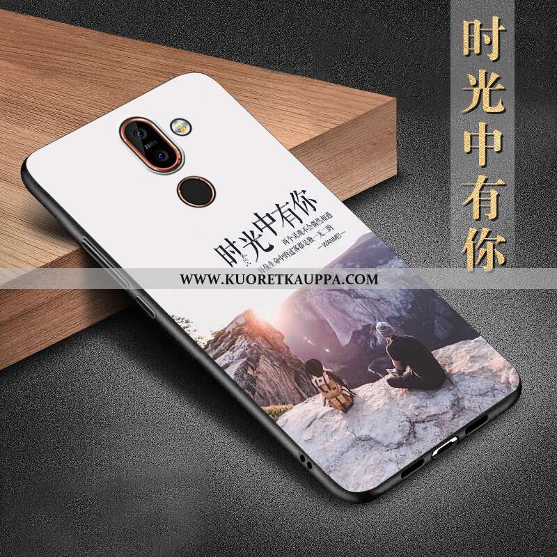 Kuori Nokia 7 Plus, Kuoret Nokia 7 Plus, Kotelo Nokia 7 Plus Silikoni Suojaus Musta All Inclusive Mu