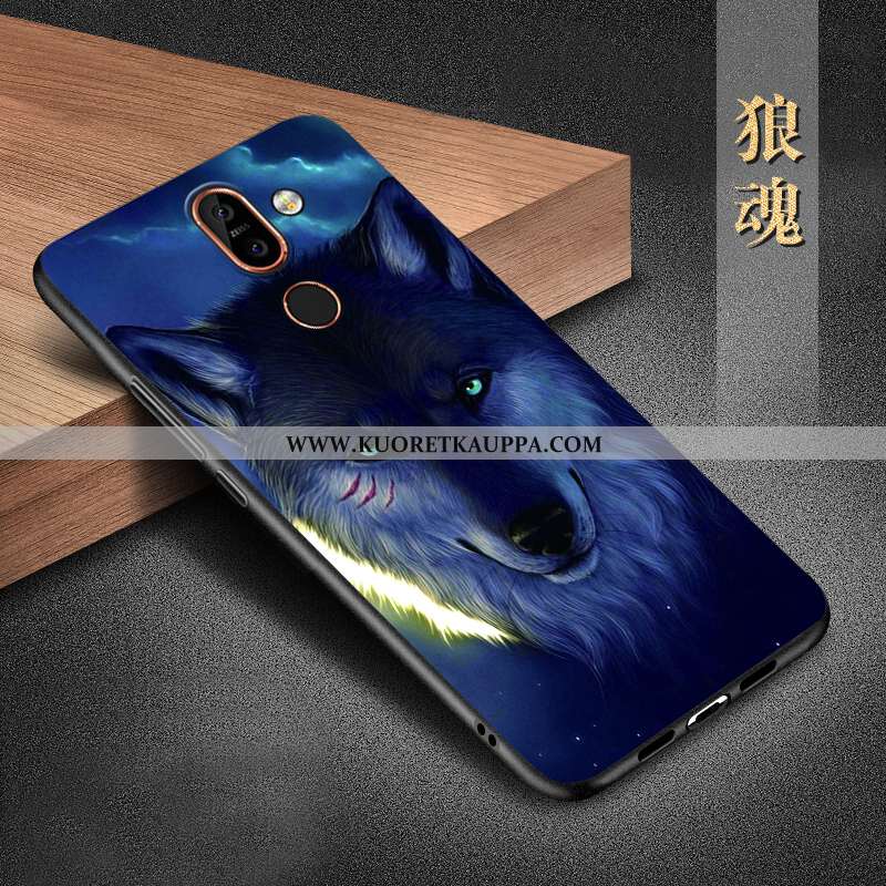 Kuori Nokia 7 Plus, Kuoret Nokia 7 Plus, Kotelo Nokia 7 Plus Silikoni Suojaus Musta All Inclusive Mu