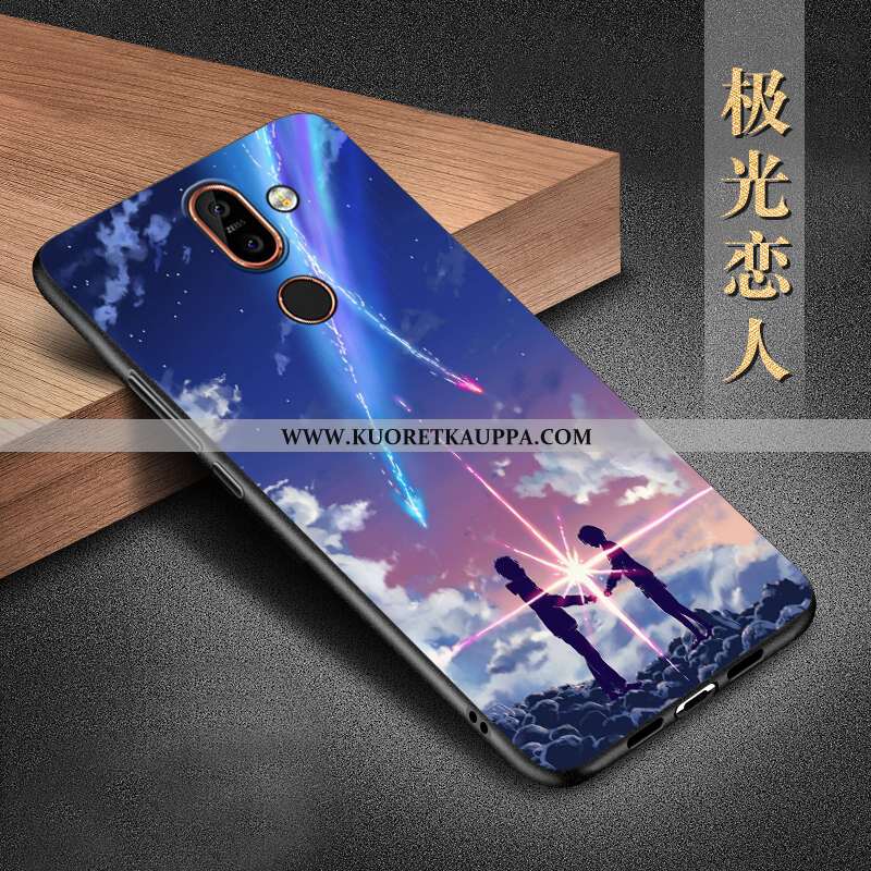 Kuori Nokia 7 Plus, Kuoret Nokia 7 Plus, Kotelo Nokia 7 Plus Silikoni Suojaus Musta All Inclusive Mu