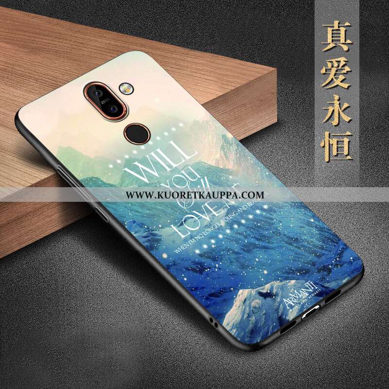 Kuori Nokia 7 Plus, Kuoret Nokia 7 Plus, Kotelo Nokia 7 Plus Silikoni Suojaus Musta All Inclusive Mu