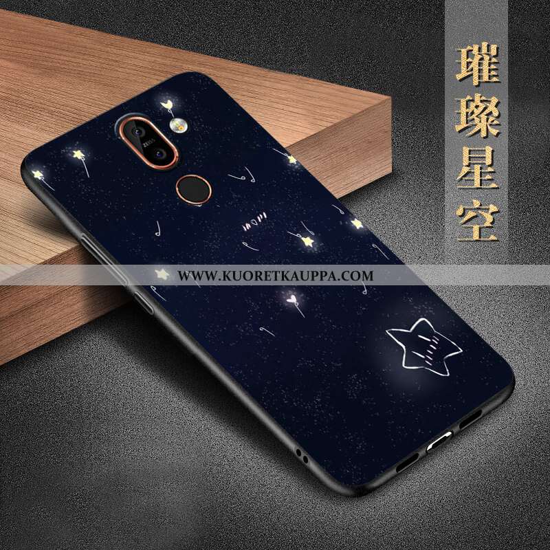 Kuori Nokia 7 Plus, Kuoret Nokia 7 Plus, Kotelo Nokia 7 Plus Silikoni Suojaus Musta All Inclusive Mu