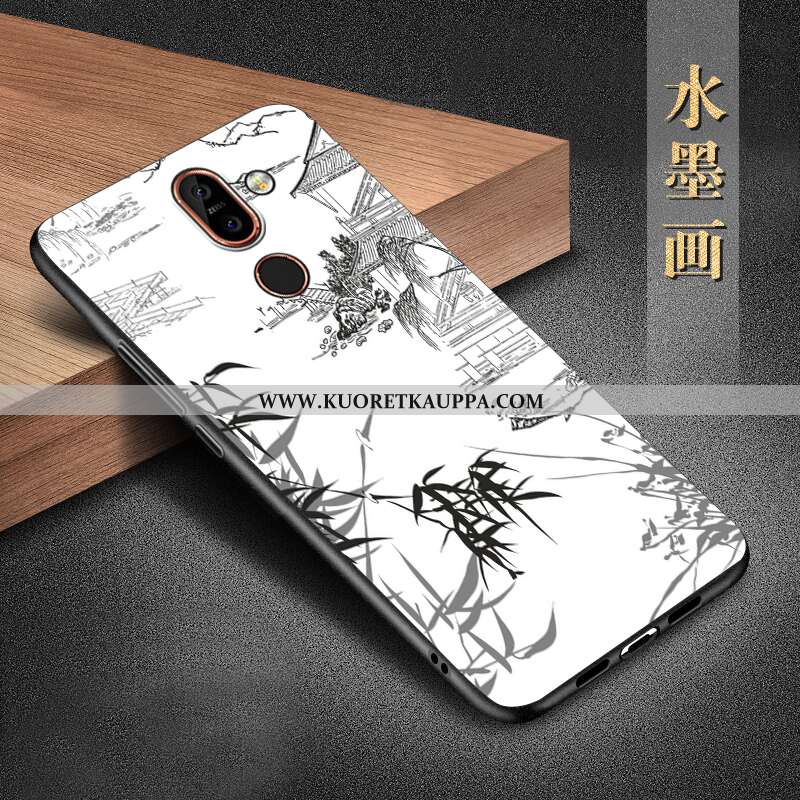 Kuori Nokia 7 Plus, Kuoret Nokia 7 Plus, Kotelo Nokia 7 Plus Silikoni Suojaus Musta All Inclusive Mu