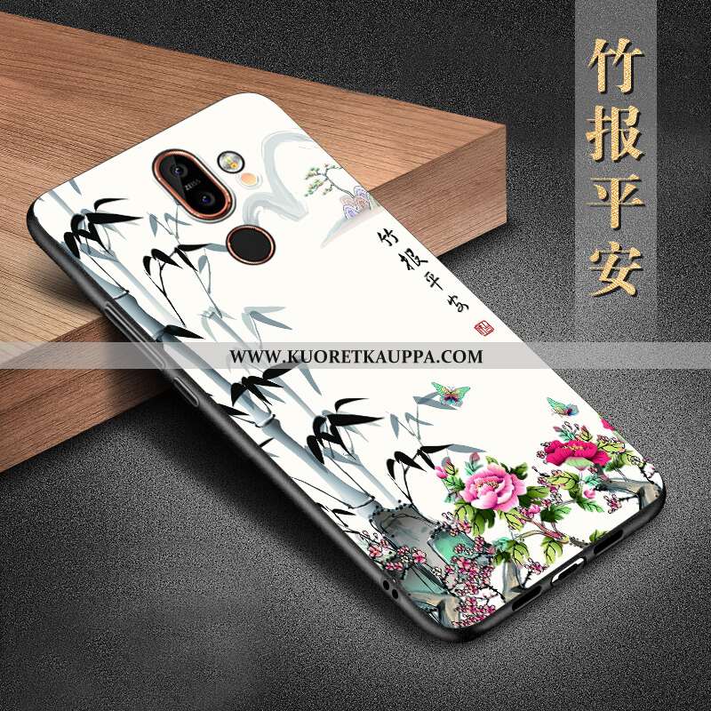 Kuori Nokia 7 Plus, Kuoret Nokia 7 Plus, Kotelo Nokia 7 Plus Silikoni Suojaus Musta All Inclusive Mu