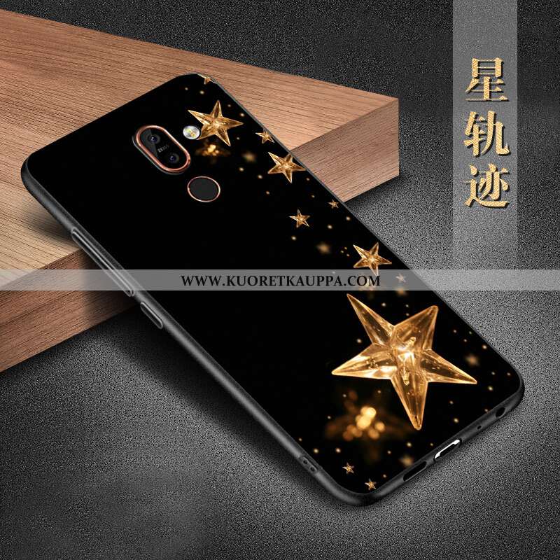 Kuori Nokia 7 Plus, Kuoret Nokia 7 Plus, Kotelo Nokia 7 Plus Silikoni Suojaus Musta All Inclusive Mu