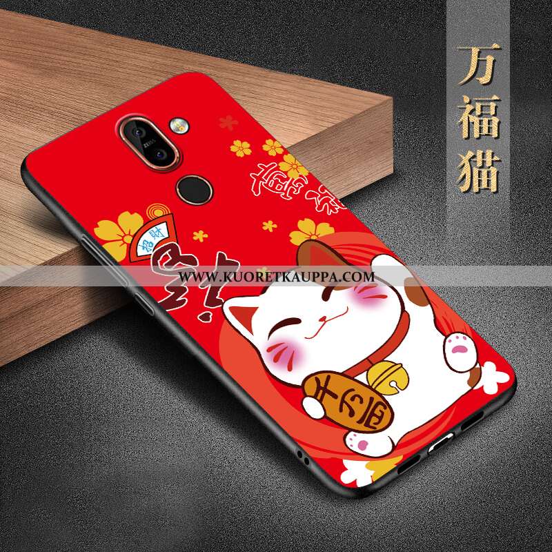 Kuori Nokia 7 Plus, Kuoret Nokia 7 Plus, Kotelo Nokia 7 Plus Silikoni Suojaus Musta All Inclusive Mu