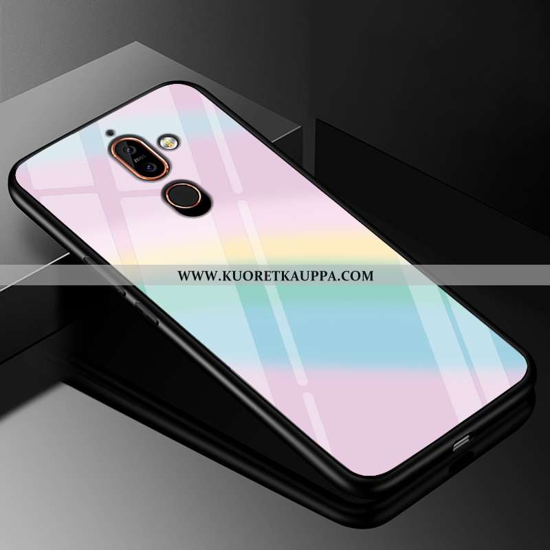 Kuori Nokia 7 Plus, Kuoret Nokia 7 Plus, Kotelo Nokia 7 Plus Suojaus Lasi Monivärinen Silikoni Väri