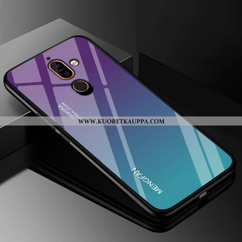 Kuori Nokia 7 Plus, Kuoret Nokia 7 Plus, Kotelo Nokia 7 Plus Suojaus Lasi Monivärinen Silikoni Väri