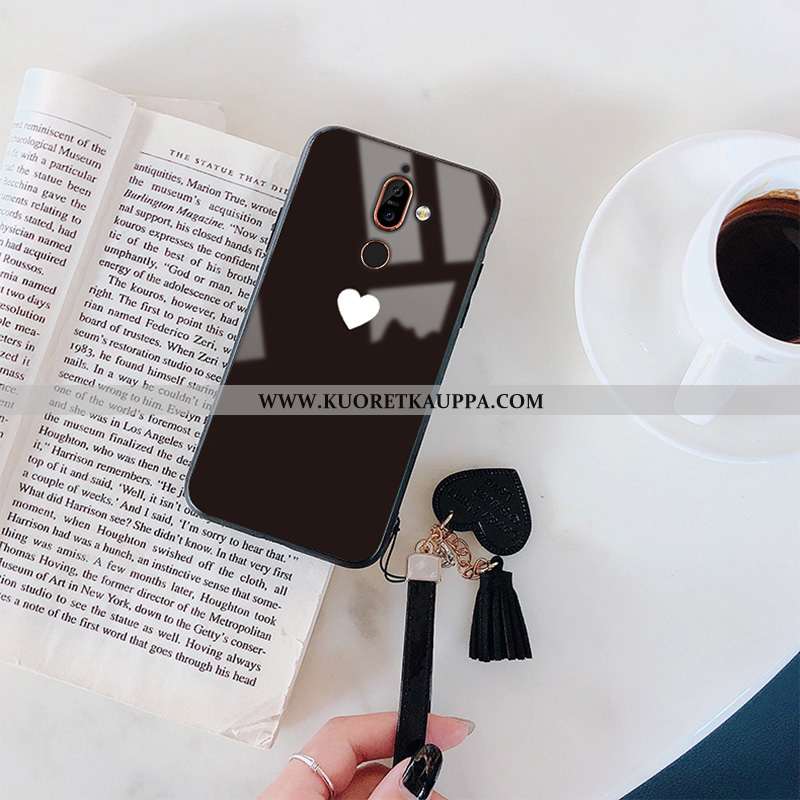 Kuori Nokia 7 Plus, Kuoret Nokia 7 Plus, Kotelo Nokia 7 Plus Suuntaus Pehmeä Neste Lasi Punainen Suo