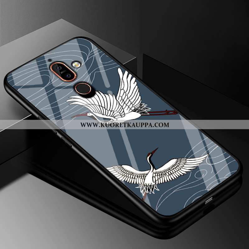 Kuori Nokia 7 Plus, Kuoret Nokia 7 Plus, Kotelo Nokia 7 Plus Tila Suuntaus Net Red Suojaus Lasi Kelt