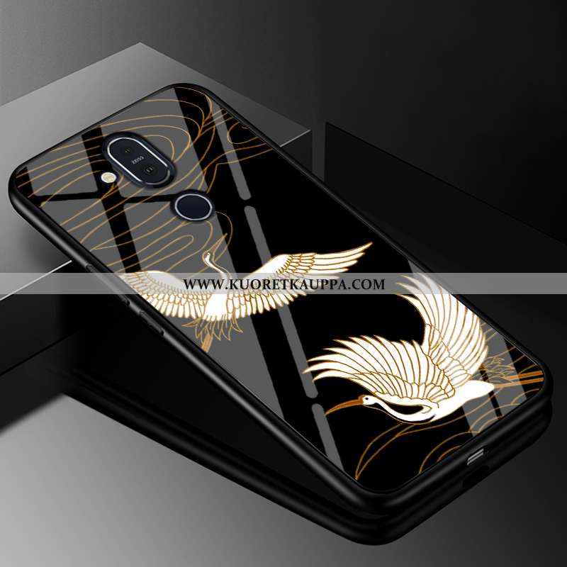 Kuori Nokia 7 Plus, Kuoret Nokia 7 Plus, Kotelo Nokia 7 Plus Tila Suuntaus Net Red Suojaus Lasi Kelt