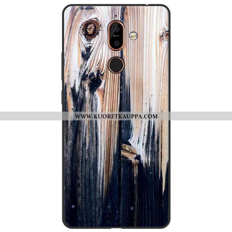 Kuori Nokia 7 Plus, Kuoret Nokia 7 Plus, Kotelo Nokia 7 Plus Vuosikerta Puu Silikoni Pehmeä Neste Ke