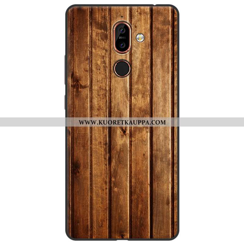 Kuori Nokia 7 Plus, Kuoret Nokia 7 Plus, Kotelo Nokia 7 Plus Vuosikerta Puu Silikoni Pehmeä Neste Ke