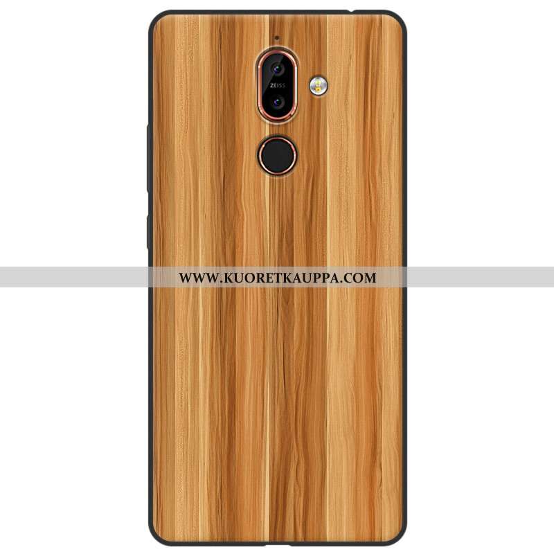 Kuori Nokia 7 Plus, Kuoret Nokia 7 Plus, Kotelo Nokia 7 Plus Vuosikerta Puu Silikoni Pehmeä Neste Ke