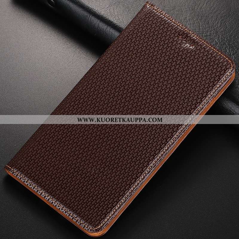 Kuori Nokia 8.1, Kuoret Nokia 8.1, Kotelo Nokia 8.1 Aito Nahka Suojaus Murtumaton Ruskea