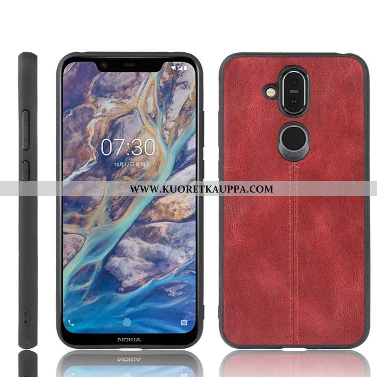 Kuori Nokia 8.1, Kuoret Nokia 8.1, Kotelo Nokia 8.1 Nahka Suojaus Musta All Inclusive Mustat