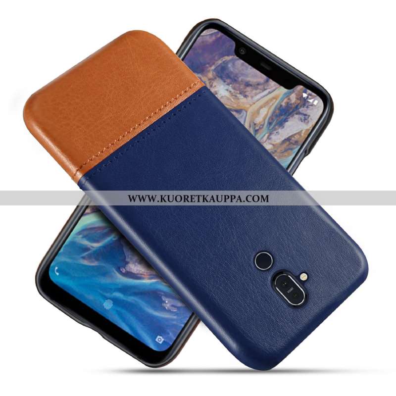 Kuori Nokia 8.1, Kuoret Nokia 8.1, Kotelo Nokia 8.1 Nahka Suojaus Puhelimen Murtumaton Ruskea