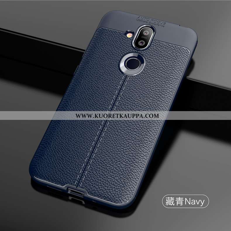 Kuori Nokia 8.1, Kuoret Nokia 8.1, Kotelo Nokia 8.1 Pesty Suede Nahka Harmaa Yksinkertainen