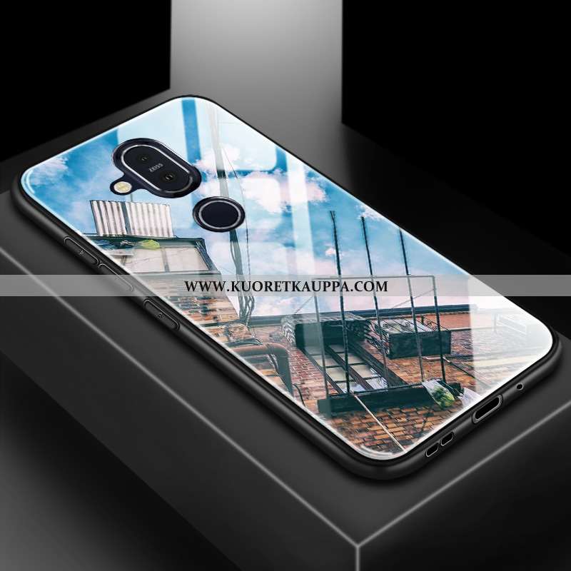 Kuori Nokia 8.1, Kuoret Nokia 8.1, Kotelo Nokia 8.1 Suojaus Lasi 2020 Muokata Sininen