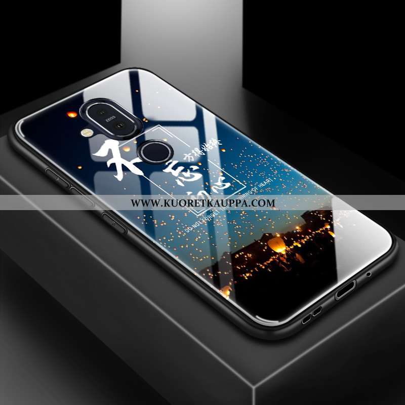Kuori Nokia 8.1, Kuoret Nokia 8.1, Kotelo Nokia 8.1 Suojaus Lasi 2020 Muokata Sininen