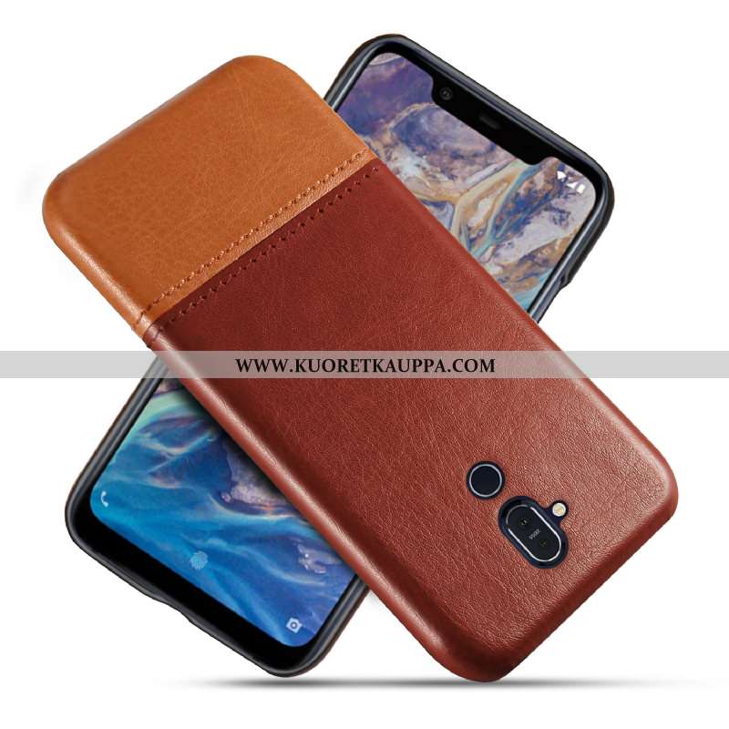 Kuori Nokia 8.1, Kuoret Nokia 8.1, Kotelo Nokia 8.1 Suojaus Persoonallisuus Nahka Murtumaton Sininen