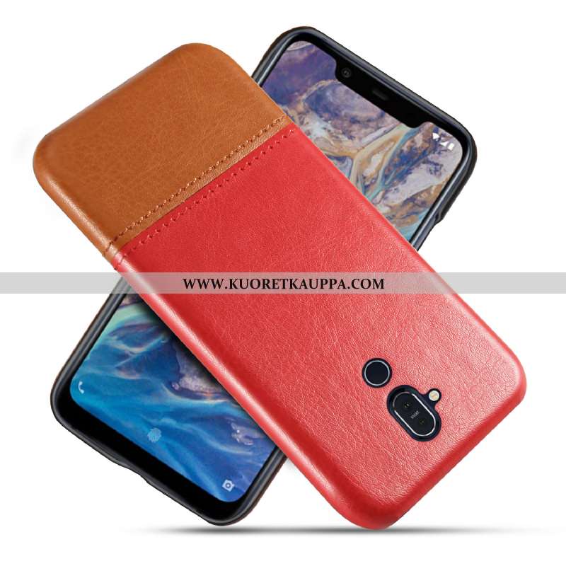 Kuori Nokia 8.1, Kuoret Nokia 8.1, Kotelo Nokia 8.1 Suojaus Persoonallisuus Nahka Murtumaton Sininen