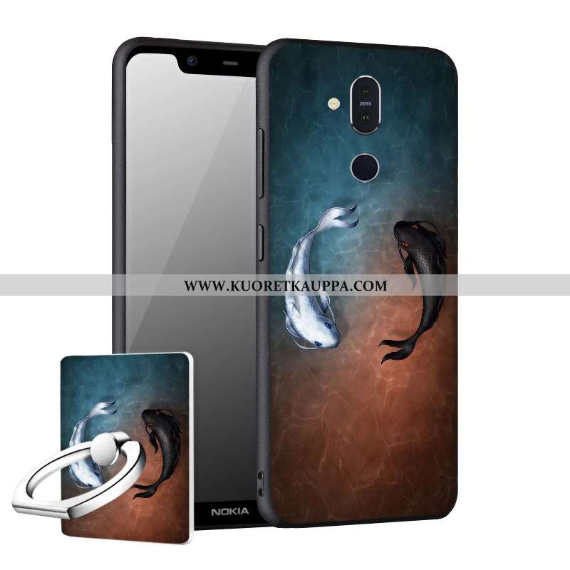 Kuori Nokia 8.1, Kuoret Nokia 8.1, Kotelo Nokia 8.1 Suojaus Pesty Suede Puhelimen Murtumaton Uusi Mu