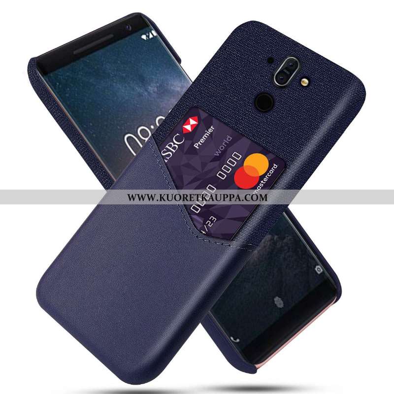 Kuori Nokia 8 Sirocco, Kuoret Nokia 8 Sirocco, Kotelo Nokia 8 Sirocco Nahka Suojaus Kortti Khaki