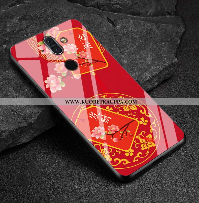 Kuori Nokia 8 Sirocco, Kuoret Nokia 8 Sirocco, Kotelo Nokia 8 Sirocco Suojaus Lasi Violetti Puhelime