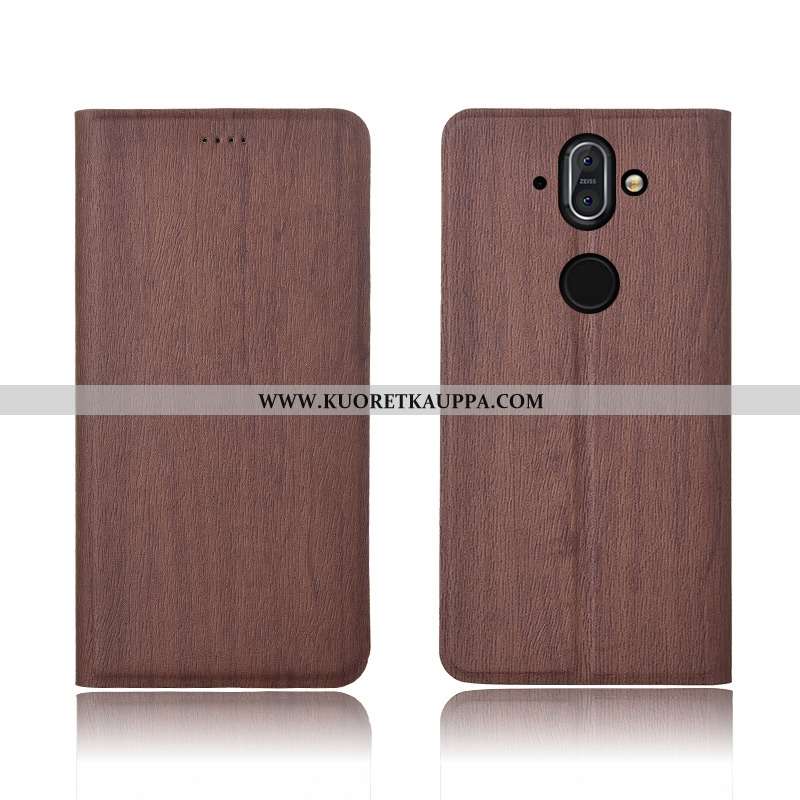Kuori Nokia 8 Sirocco, Kuoret Nokia 8 Sirocco, Kotelo Nokia 8 Sirocco Suojaus Nahkakuori Puu Uusi Pe