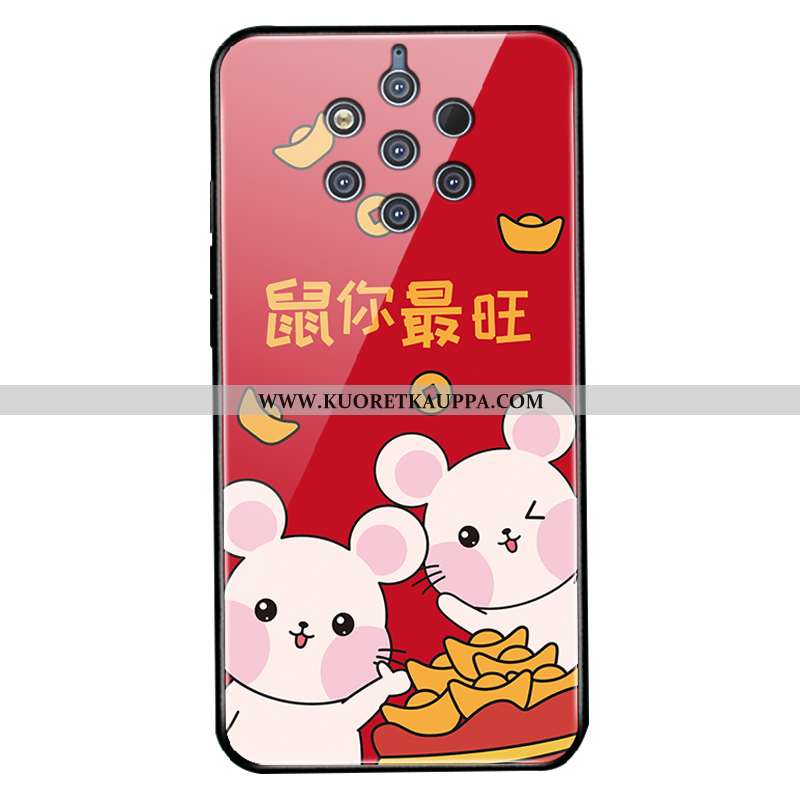 Kuori Nokia 9 Pureview, Kuoret Nokia 9 Pureview, Kotelo Nokia 9 Pureview Lasi Suojaus Rikkaus Punain